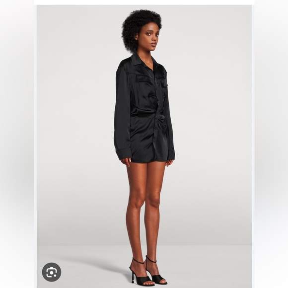 Off white twist satin shirt dress - Picture 10 of 10